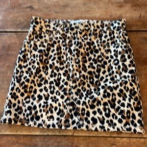 Corduroy skirt leopard print